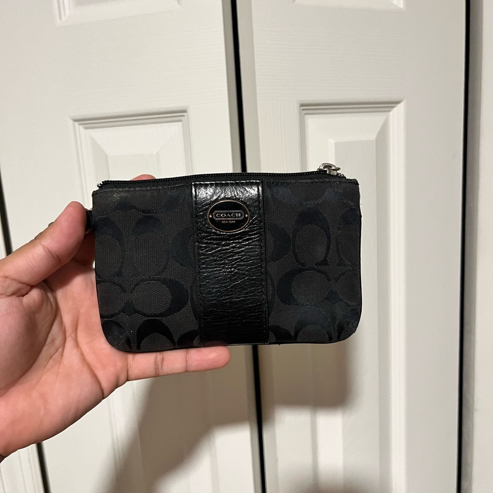 Coach Black Signature Wristlet